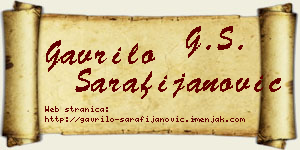 Gavrilo Sarafijanović vizit kartica